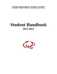 Student Handbook English - Crosby ISD