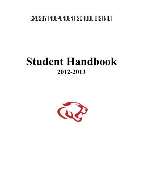 Student Handbook English - Crosby ISD