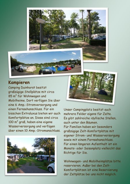 Prospekt 2012 Camping Duinhorst.