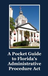 A Pocket Guide to Florida's Administrative Procedure Act - Joint ...