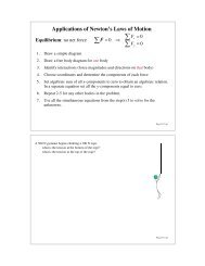 Applications of Newton's Laws of Motion