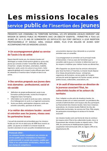 Les Missions locales service public de l'insertion des jeunes - I-Ville