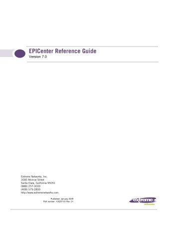 EPICenter 7.0 Reference Guide - Extreme Networks