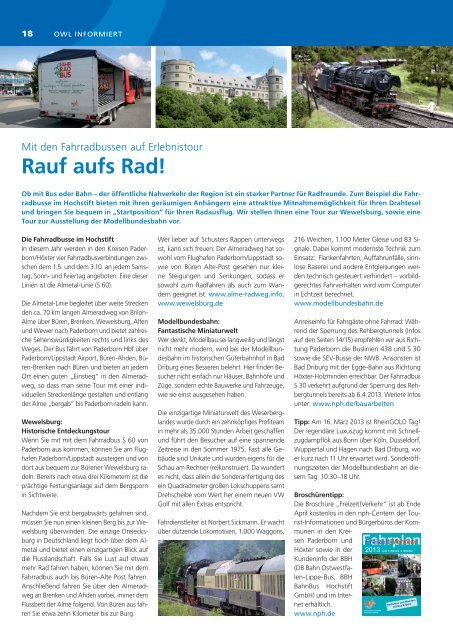 OWL-Express FrÃƒÂ¼hling 2013 - nph - Nahverkehrsverbund Paderborn ...