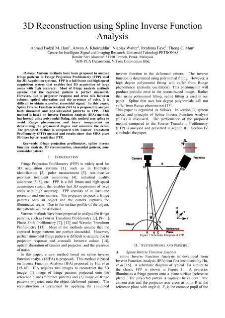 3D Reconstruction using Spline Inverse Function Analysis