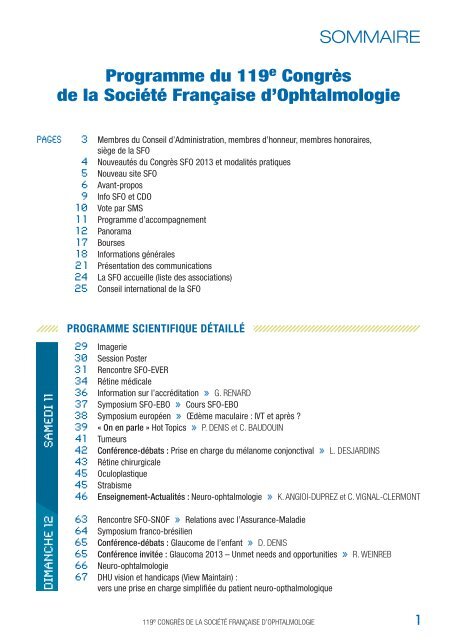 Programme en pdf - SociÃ©tÃ© FranÃ§aise d'Ophtalmologie