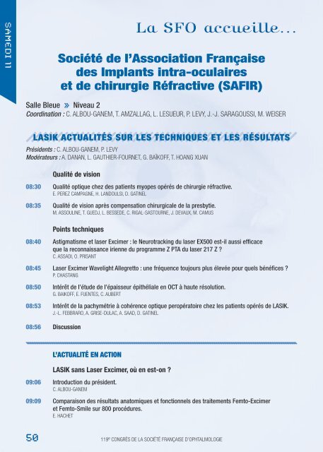 Programme en pdf - SociÃ©tÃ© FranÃ§aise d'Ophtalmologie