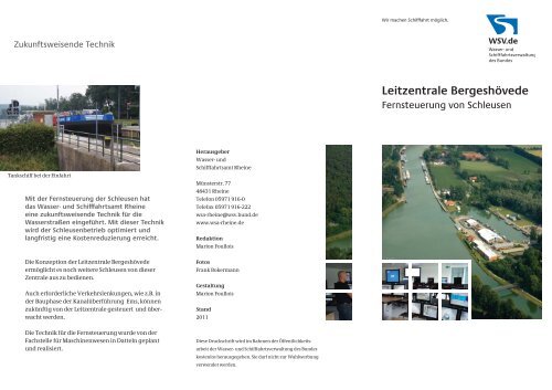 Flyer Leitzentrale BergeshÃ¶vede - Wasser- und Schifffahrtsamt Rheine