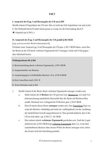 LÃ¶sung Fall 03 - Zivilrecht VI