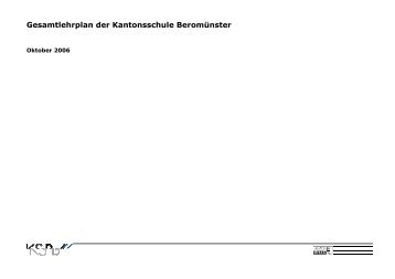 Gesamtlehrplan - Kantonsschule Beromünster