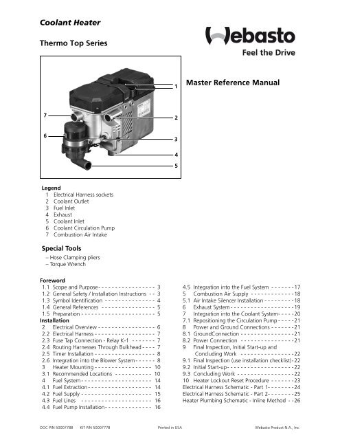 Thermo Top Installation Generic Installation - Technical Support.