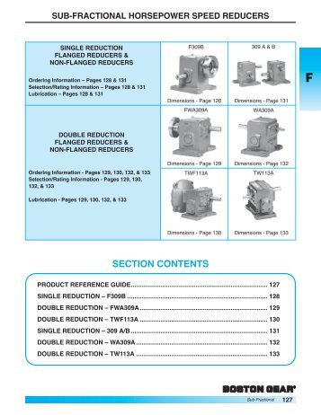 sub-fractional hp double reduction flanged reducers - Boston Gear