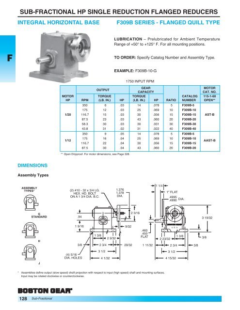 sub-fractional hp double reduction flanged reducers - Boston Gear