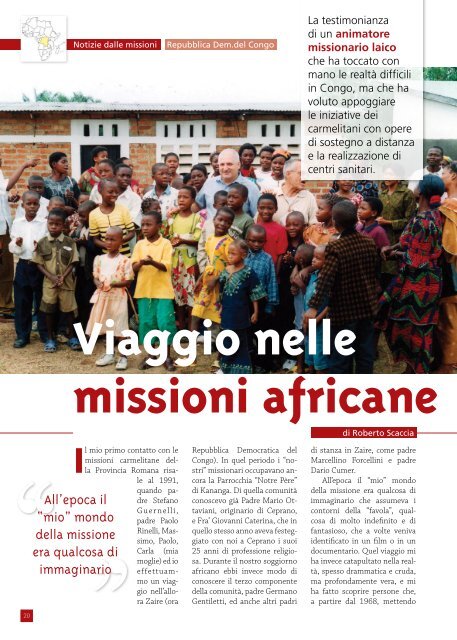 Viaggio nelle missioni africane