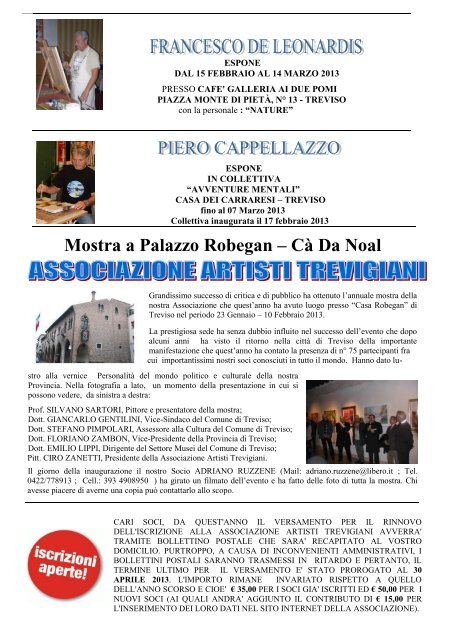 periodico bimestrale della associazione artisti trevigiani - Marcadoc.it