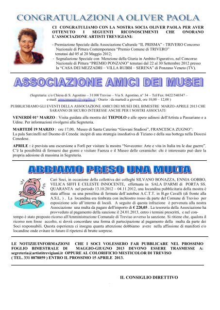 periodico bimestrale della associazione artisti trevigiani - Marcadoc.it