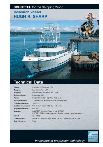 Research Vessel HUGH R. SHARP Technical Data - Schottel GmbH
