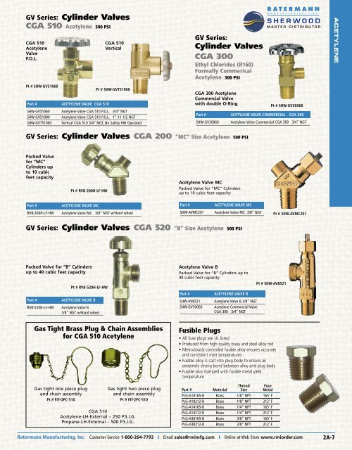 2A | Acetylene - Ratermann Manufacturing Inc