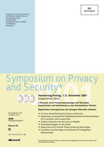 PDF Programm - Symposium on Privacy and Security