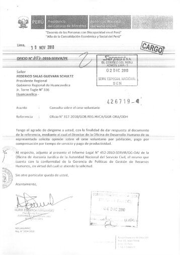 Informe Legal 452-2010-SERVIR-GG-OAJ