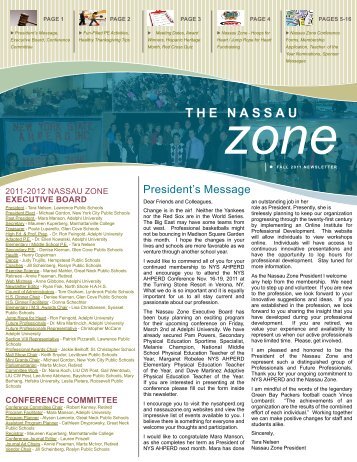 Nassau Zone Fall 2011 Newsletter: PDF - nys ahperd