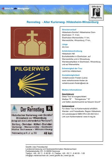 Rennstieg - Alter Kurierweg - Hildesheimer Allgemeine Zeitung