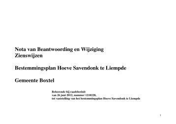 Nota Zienswijzen - Gemeente Boxtel
