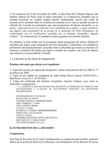 Sentencia T-177/10 Referencia: expedientes T-2.469.592 ... - Camacol