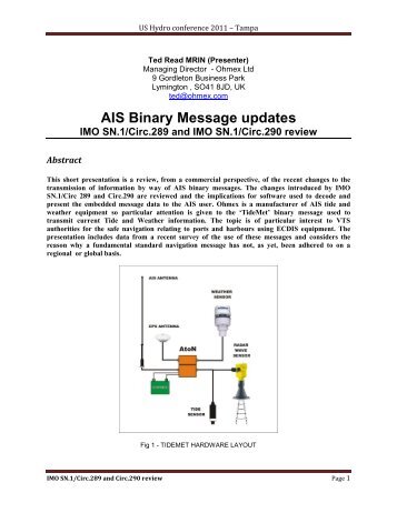 AIS Binary Message updates - The Hydrographic Society of America