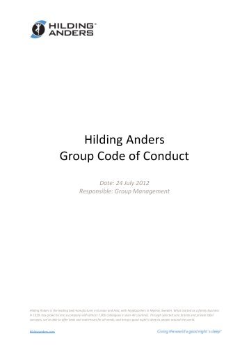 Appendix: The UN Global Compact Principles - Hilding Anders