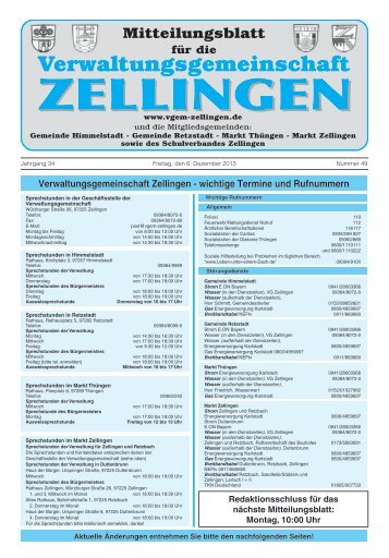 Amtliche Bekanntmachungen - Zellingen