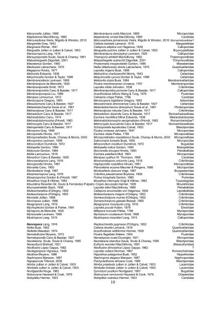 GENERA AND SUBGENERA OF CHEILOSTOME BRYOZOA ...