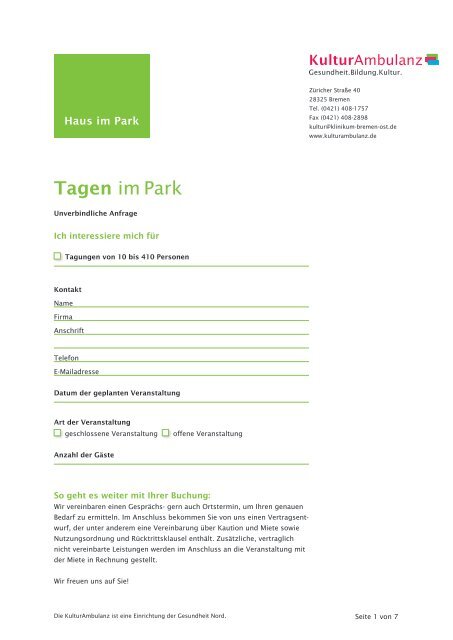 Tagen im Park - Krankenhaus-Museum Bremen