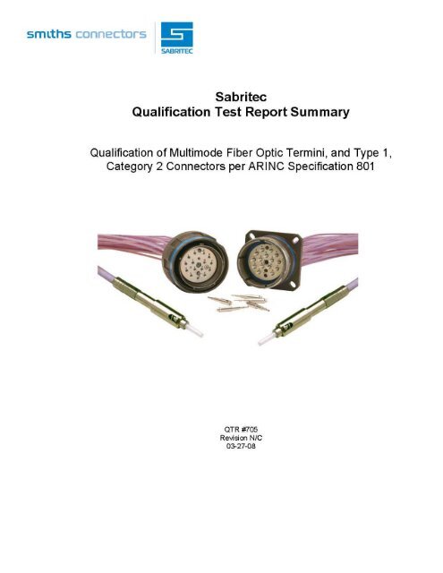 ARINC 801 Qualification Test Report - Sabritec