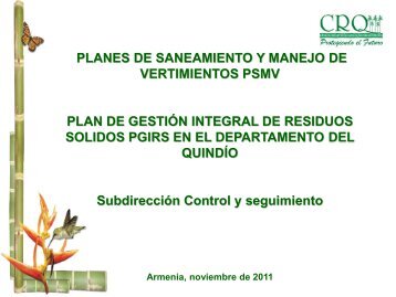 Plan de gestión Integral de Residuos Sólidos PGIRS - Corporación ...