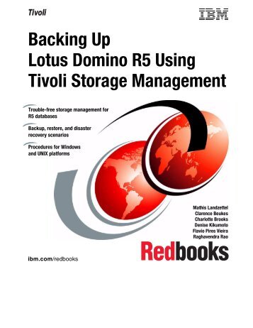 Backing Up Lotus Domino R5 Using Tivoli Storage ... - IBM Redbooks