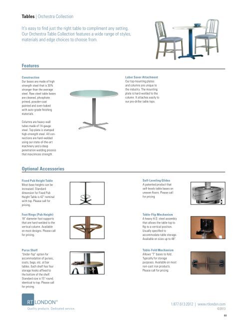 2013 | Orchestra Collection | Price List - RT London