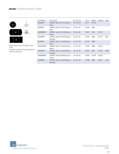 2013 | Orchestra Collection | Price List - RT London