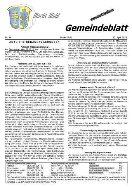 Download (PDF - 217 KB) - Marktgemeinde Markt Wald
