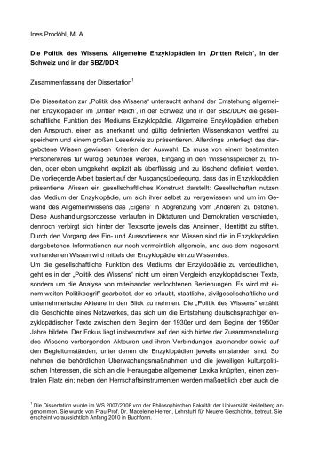 Zusammenfassung - EnzyklopÃ¤dien, Allgemeinwissen und ...