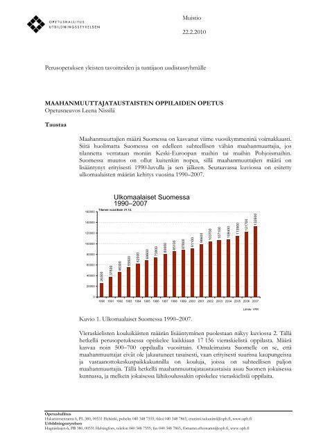 Maahanmuuttajataustaisten oppilaiden opetus (pdf) - Opetushallitus