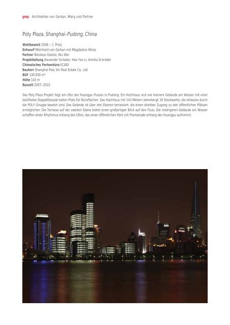 Poly Plaza, Shanghai-Pudong, China - Von Gerkan, Marg und Partner