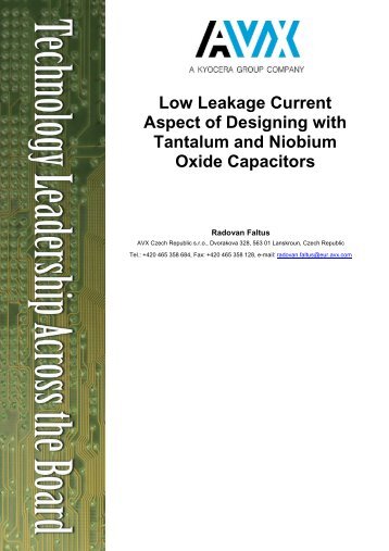 Low Leakage Current Aspect of Designing with Tantalum and ...