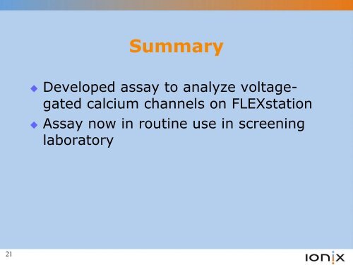 Ionix Pharmaceuticals - Molecular Devices