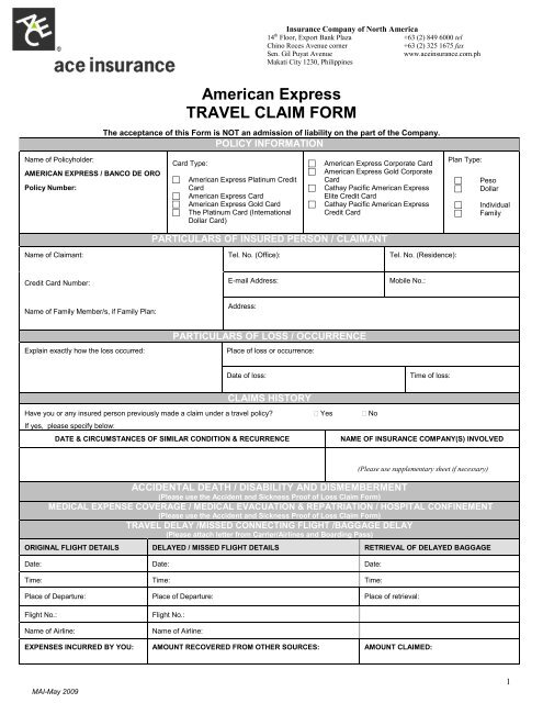 american express travel insurance submit claim