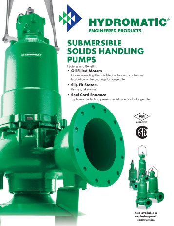 Submersible Solids Handling Pumps Hydromatic - Pump Express