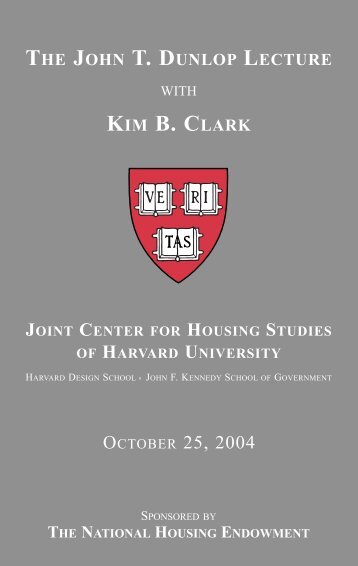 transcript - Joint Center for Housing Studies - Harvard University