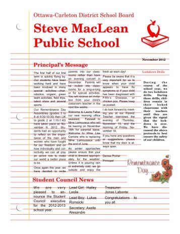 November 2012 - Steve Maclean Public School - Ottawa-Carleton ...