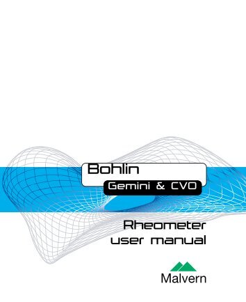 Manual: Gemini & CVO Rheometers User Manual (MAN0329-4.0)