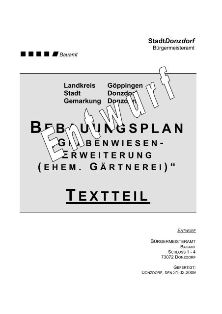 Textteil Grabenwiesen-ehem-Gaertnerei 310309 - Stadt Donzdorf